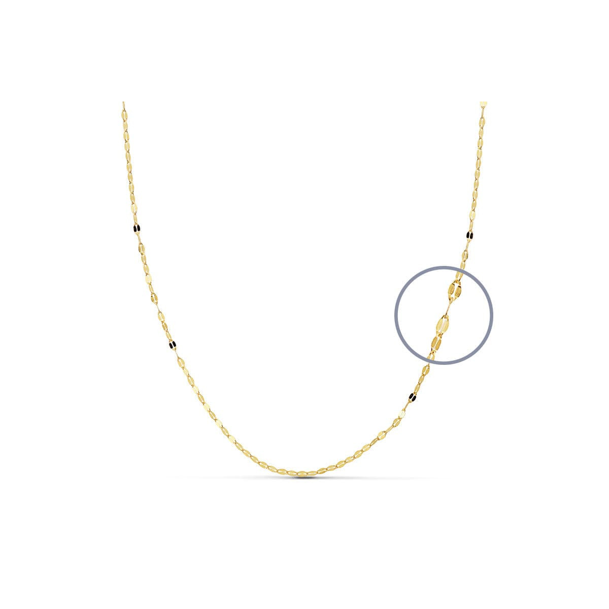 18K CADENA ORO AMARILLO MACIZA  DIAMANTADA 40CM 1 MM