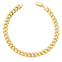 18K PULSERA ORO AMARILLO BARBADA HUECA ANCHO: 6MM LARGO: 20CM