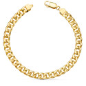 18K PULSERA ORO AMARILLO BARBADA HUECA ANCHO: 6,8MM LARGO: 21CM