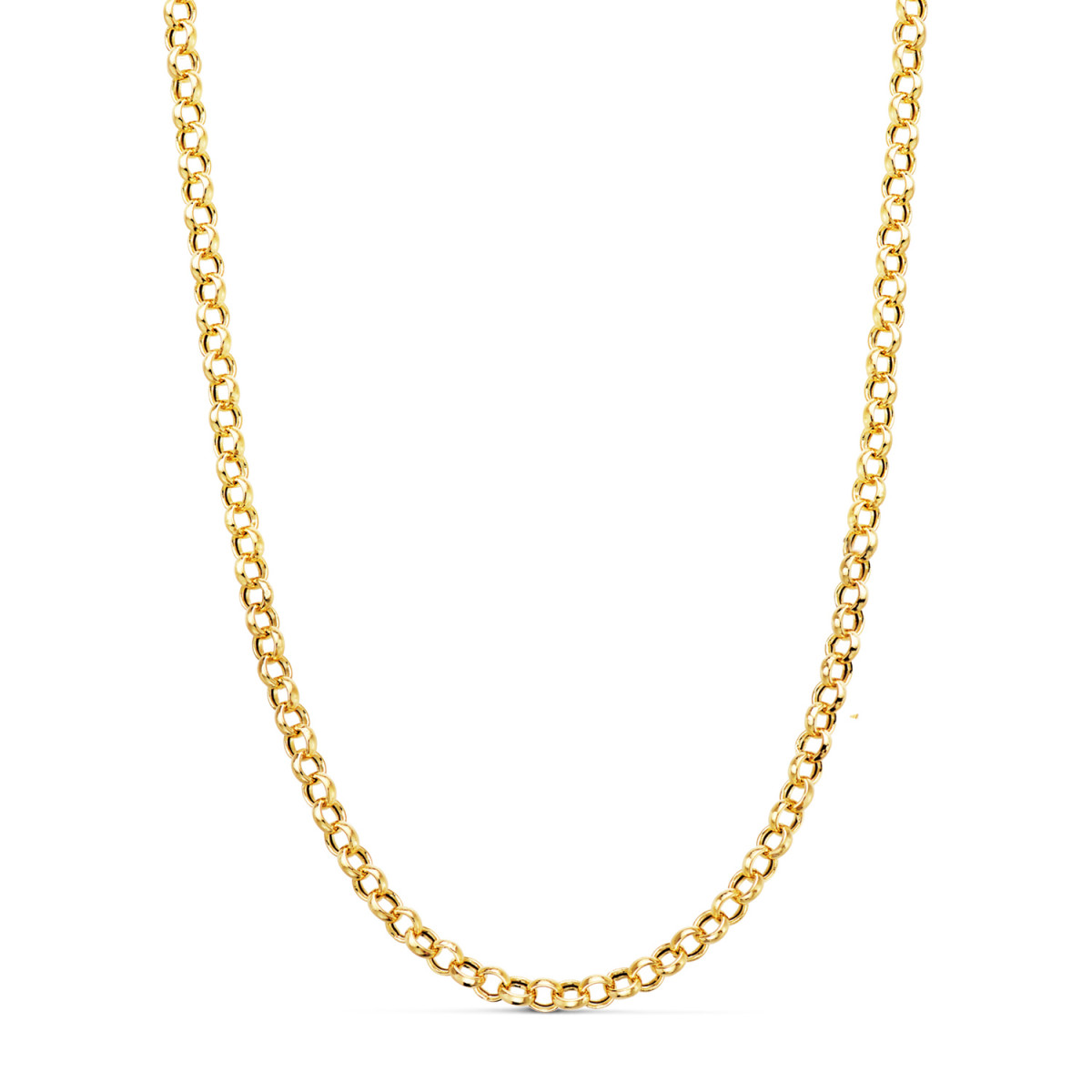 18K CADENA ORO AMARILLO ROLO HUECO ANCHO: 3 MM. LARGO: 50CM CIERRE REASA