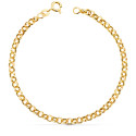 18K PULSERA ORO AMARILLO ROLO HUECA ANCHO 4 MM LARGO 19CM