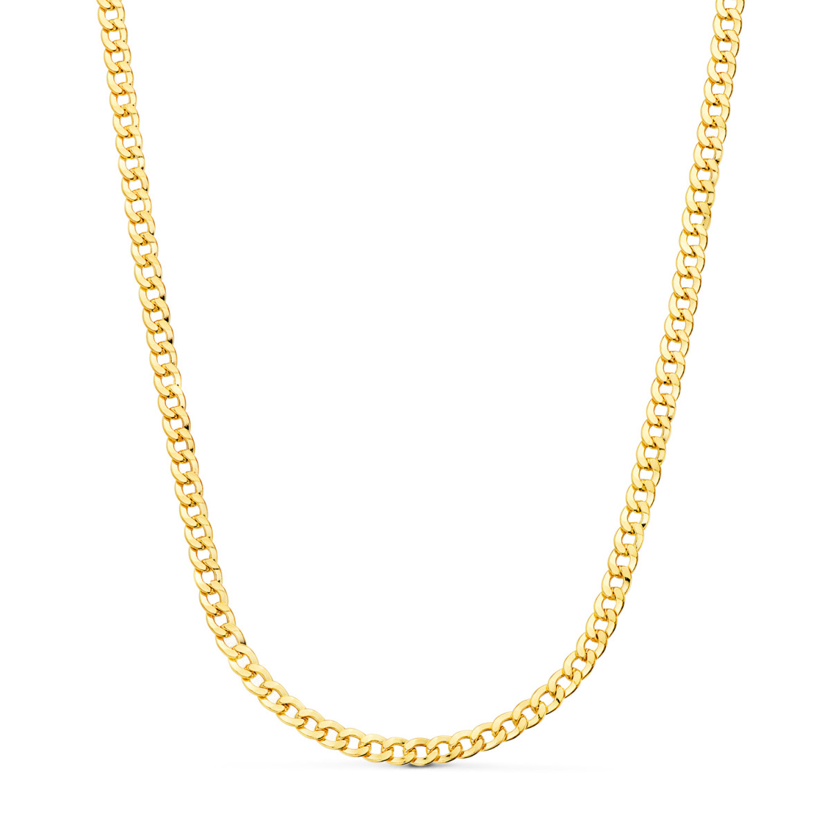 18K CADENA ORO AMARILLO BARBADA HUECA LARGO 60CM ANCHO 4.7MM
