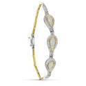 18K PULSERA ORO BICOLOR CIRCONITA MOTIVOS 19CM