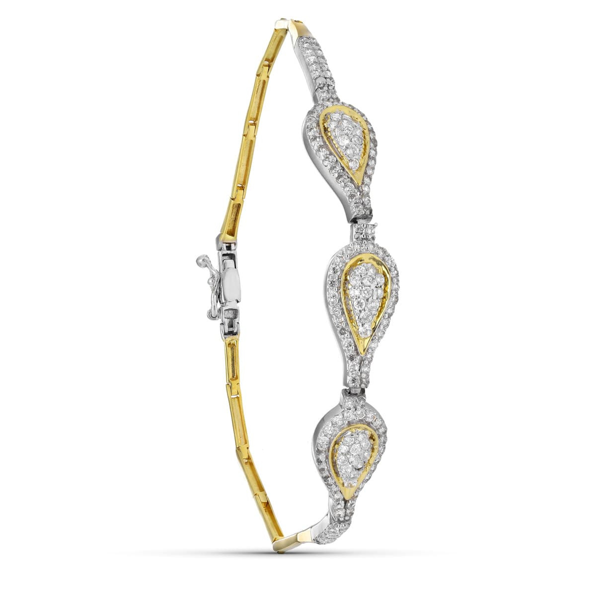 18K PULSERA ORO BICOLOR CIRCONITA MOTIVOS 19CM