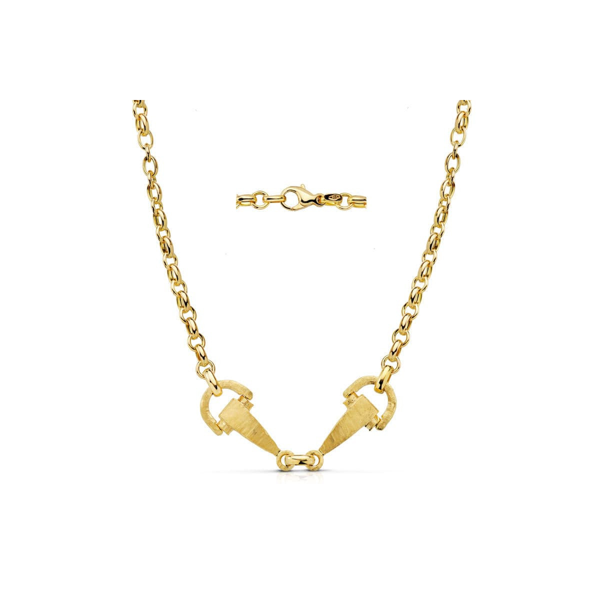 18K COLLAR ESTRIBOS ORO AMARILLO 48 CM