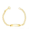 18K ESCLAVA BEBE ORO AMARILLO HUNGARINA PLACA CHAPA BRILLO TALLADA 19X4 MM 11.5 CM 18K ESCLAVA BEBE ORO AMARILLO HUNGARINA PLACA CHAPA BRILLO TALLADA 19X4 MM 11.5 CM