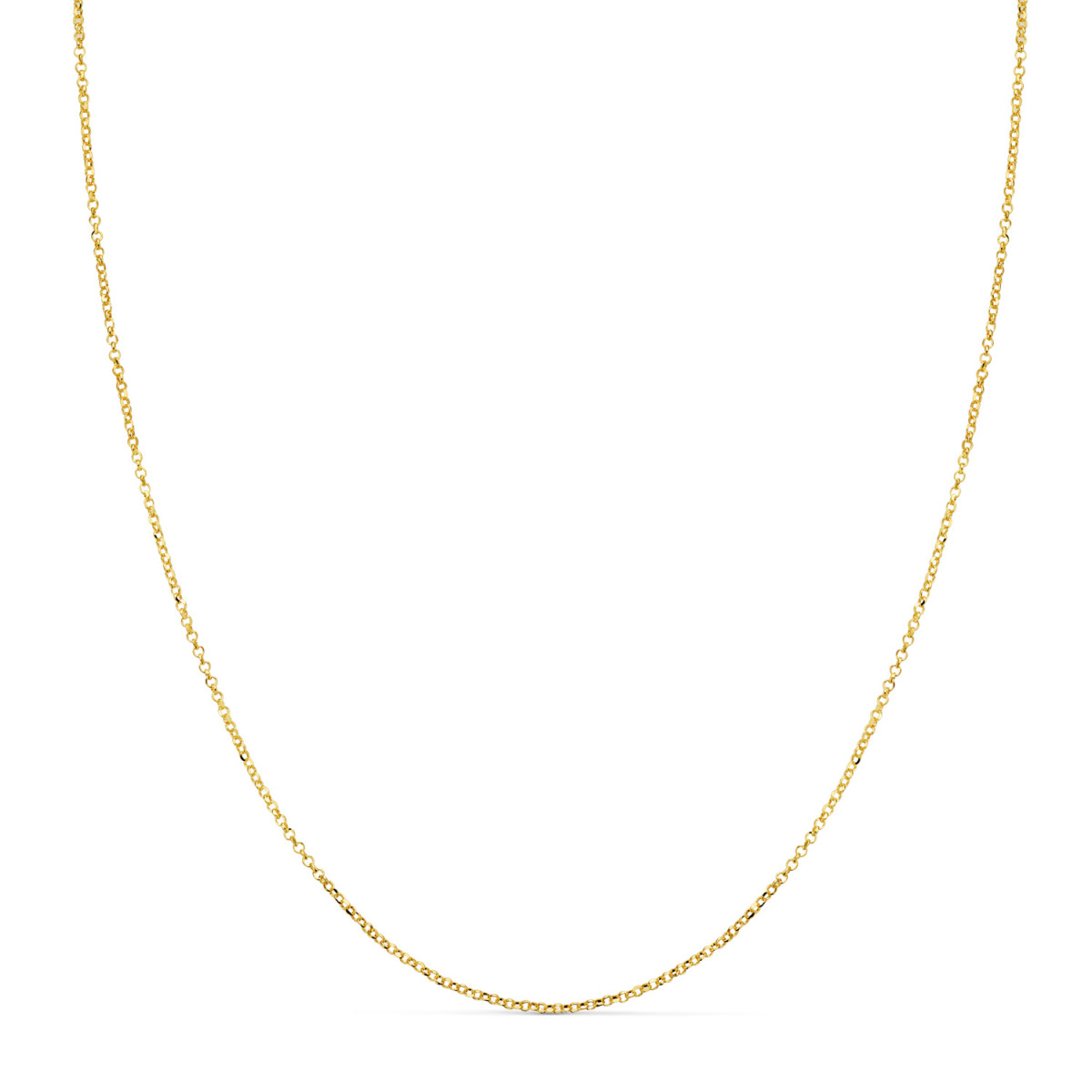 18K CADENA ORO AMARILLO ROLO MACIZA DIAMANTADA ANCHO: 1MM. LARGO: 45CM
