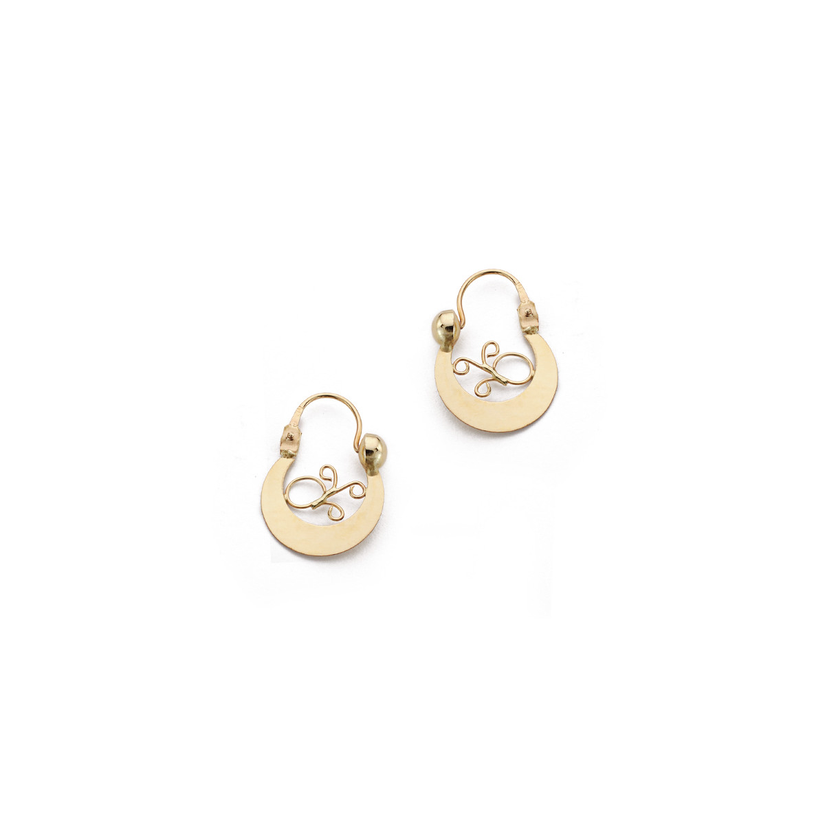 18K PENDIENTES ORO AMARILLO AROS CRIOLLAS. 17X13 MM