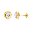 18K PENDIENTES ORO BICOLOR REDONDOS CIRCONITA 8 MM CIERRE TUERCA 18K PENDIENTES ORO BICOLOR REDONDOS CIRCONITA 8 MM CIERRE TUERCA