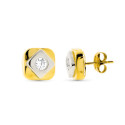 18K PENDIENTES ORO BICOLOR CUADRADOS 8X8 MM CIERRE A PRESION 18K PENDIENTES ORO BICOLOR CUADRADOS 8X8 MM CIERRE A PRESION