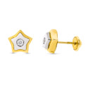 18K PENDIENTES ORO BICOLOR ESTRELLA 8X8 MM CIERRE TUERCA 18K PENDIENTES ORO BICOLOR ESTRELLA 8X8 MM CIERRE TUERCA