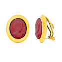 18K PENDIENTES ORO AMARILLO CAMAFEO CORAL CIERRE CATALÁN 18K PENDIENTES ORO AMARILLO CAMAFEO CORAL CIERRE CATALÁN