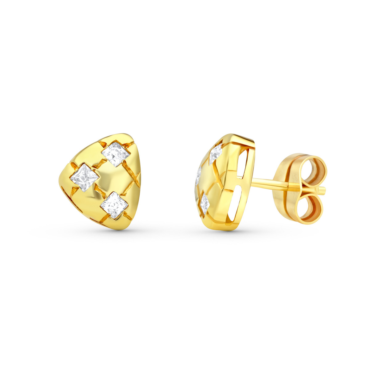18K PENDIENTES CIRCONITA 10X8 MM