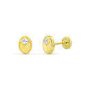 18K PENDIENTES ORO AMARILLO OVAL CIRCONITA 7X5 MM 18K PENDIENTES ORO AMARILLO OVAL CIRCONITA 7X5 MM