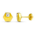 18K PENDIENTES ORO AMARILLO HEXAGONO. 6X6 MM CIERRE TUERCA 18K PENDIENTES ORO AMARILLO HEXAGONO. 6X6 MM CIERRE TUERCA
