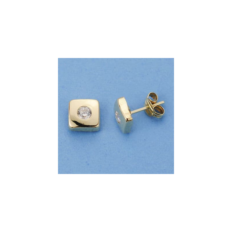 18K PENDIENTES ORO AMARILLO CUADRADOS 6X6 MM