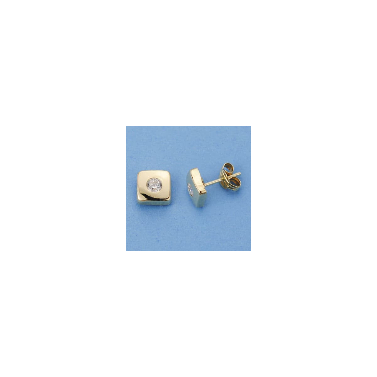 18K PENDIENTES ORO AMARILLO CUADRADOS 6X6 MM