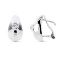 18K PENDIENTES ORO BLANCO CIRCONITA 16X9 MM CIERRE OMEGA