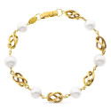 18K PULSERA ORO AMARILLO CON JAULA Y PERLA CULATIVADAS 8 MM 18K PULSERA ORO AMARILLO CON JAULA Y PERLA CULATIVADAS 8 MM
