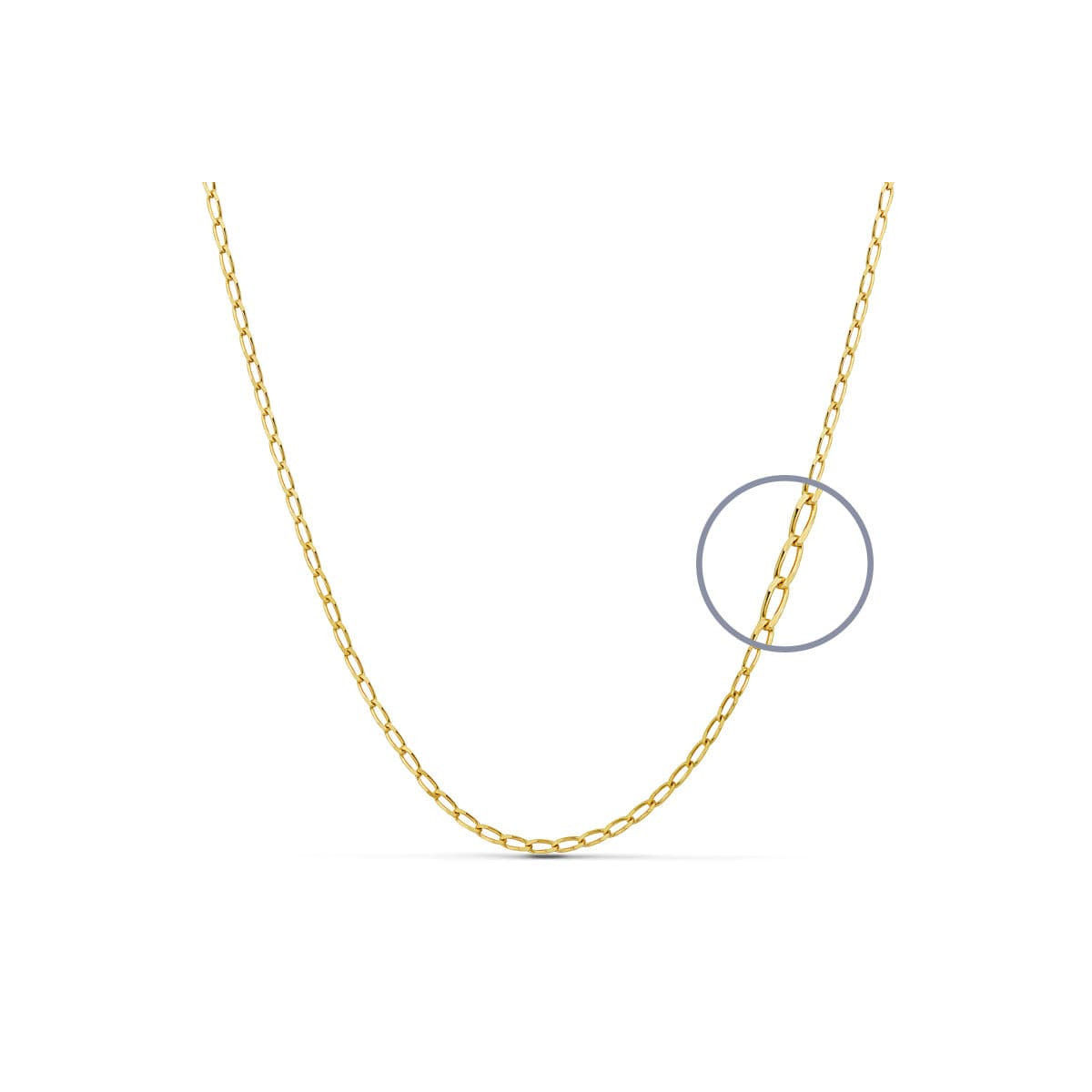 18K CADENA ORO AMARILLO MACIZA BILBAO 50CM 1.7 MM