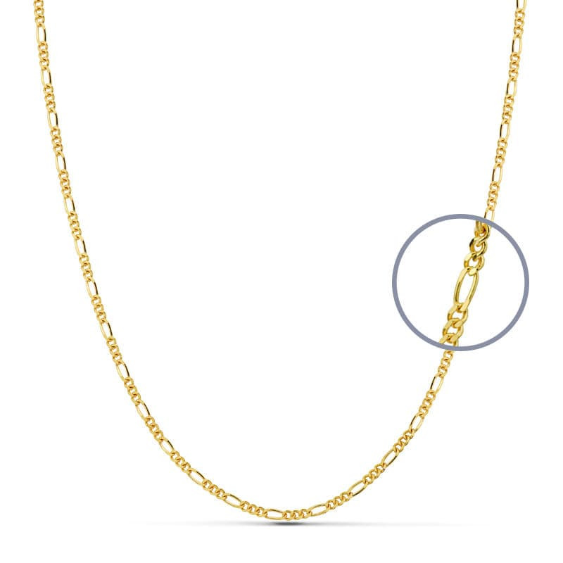 18K CADENA ORO AMARILLO MACIZA CARTIER 3X1  60CM 1.7 MM