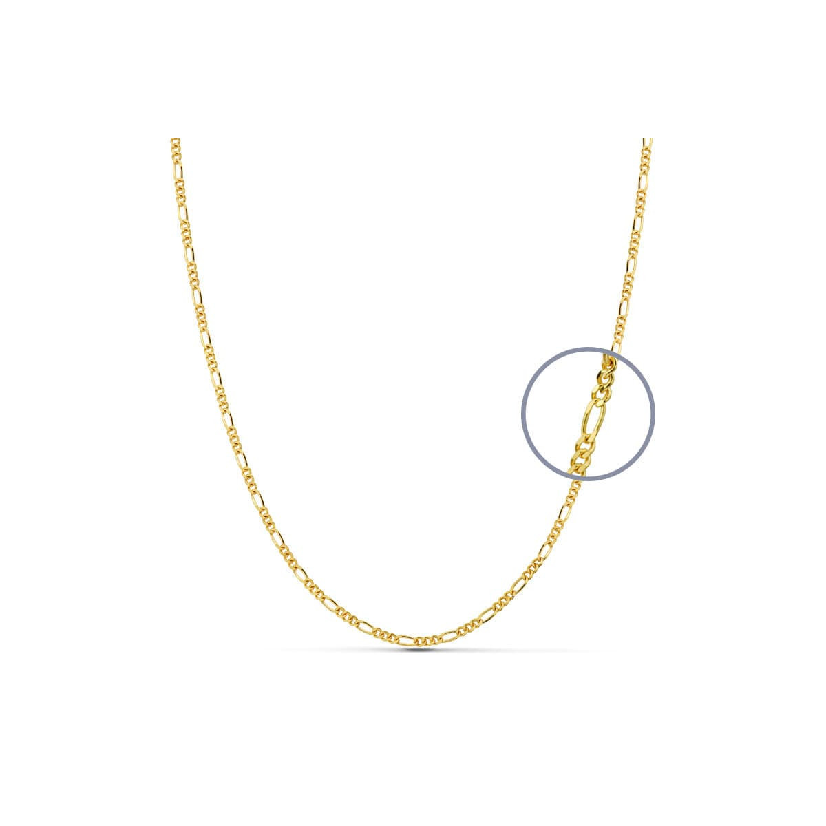 18K CADENA ORO AMARILLO MACIZA CARTIER 3X1  60CM 1.7 MM