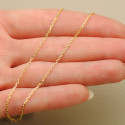 18K CADENA ORO AMARILLO MACIZA FORZADA LARGO 40CM ANCHO 1 MM 18K CADENA ORO AMARILLO MACIZA FORZADA LARGO 40CM ANCHO 1 MM