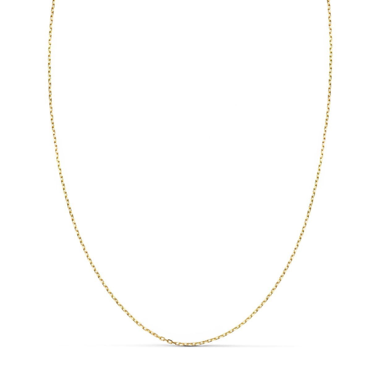18K CADENA ORO AMARILLO MACIZA  FORZADA LARGO 50CM ANCHO 1 MM
