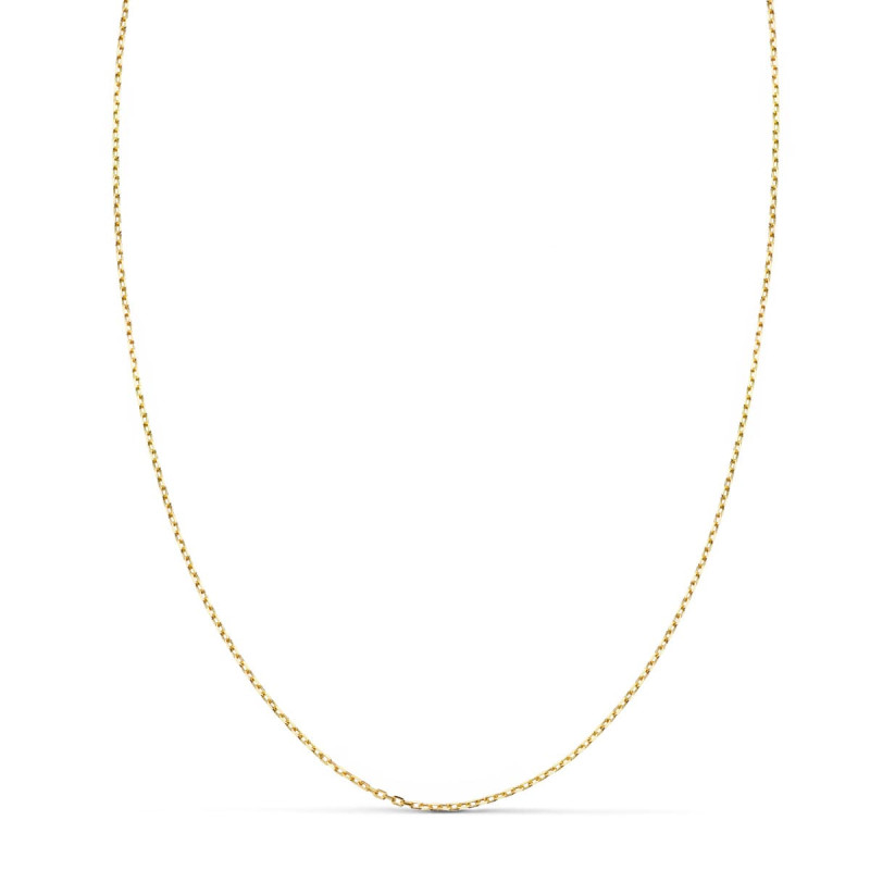 18K CADENA ORO AMARILLO MACIZA FORZADA LARGO 60CM ANCHO 1 MM