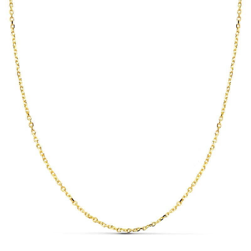 18K CADENA ORO AMARILLO MACIZA  FORZADA 45CM ANCHO 1.2 MM