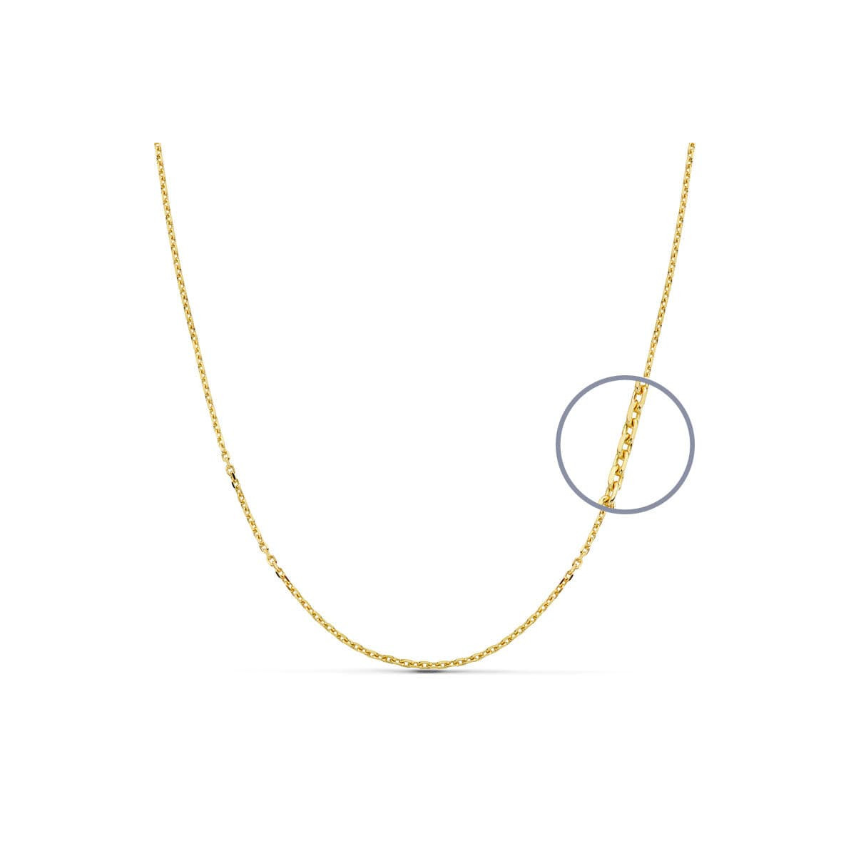 18K CADENA ORO AMARILLO MACIZA FORZADA 40CM 1.5 MM