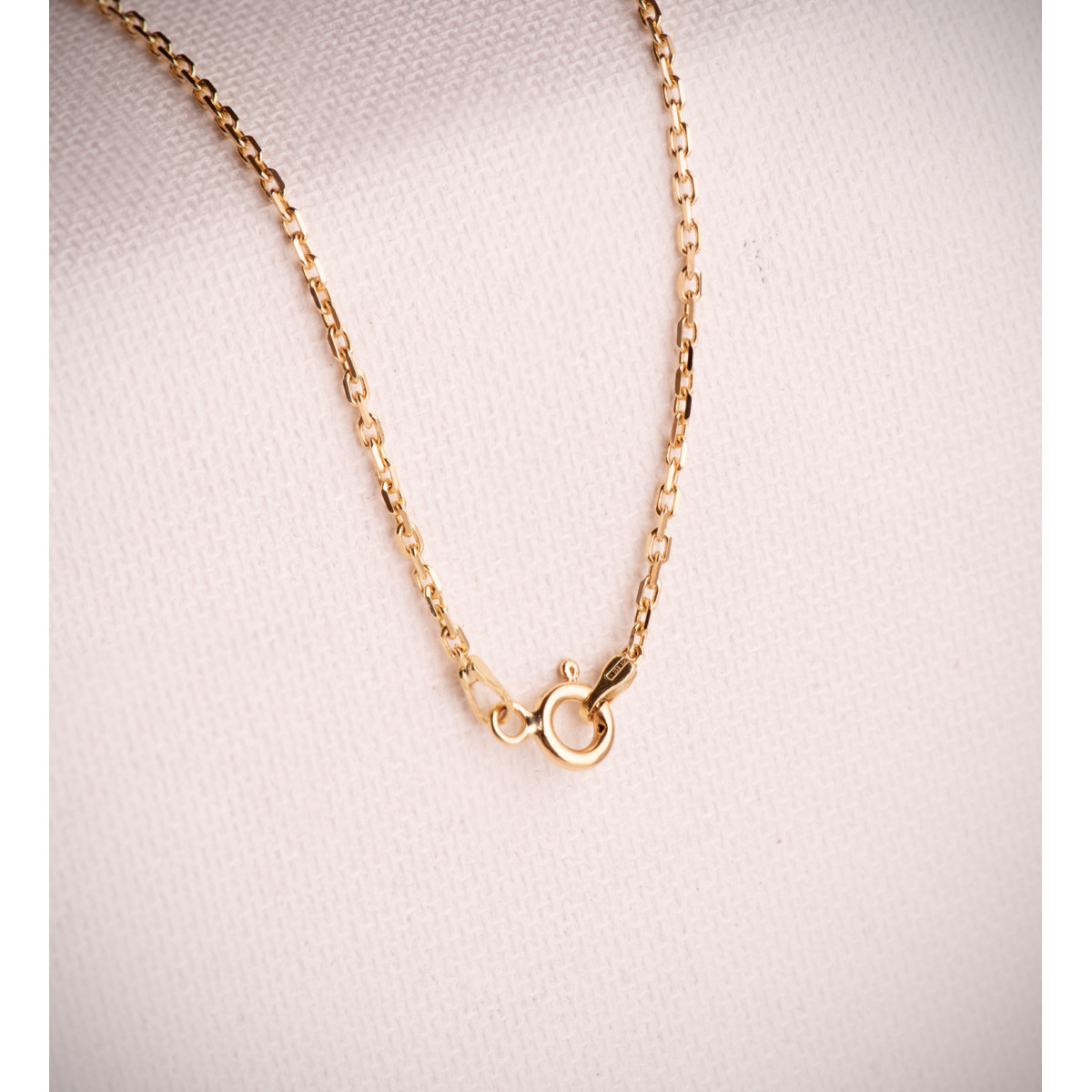 18K CADENA ORO AMARILLO MACIZA FORZADA 40CM 1.5 MM