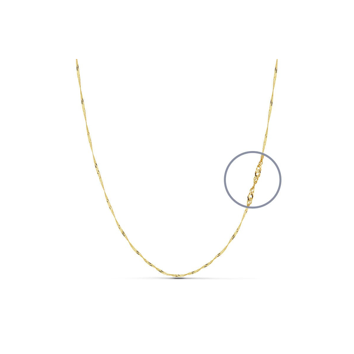 18K CADENA ORO AMARILLO MACIZA SINGAPUR 50CM 1 MM