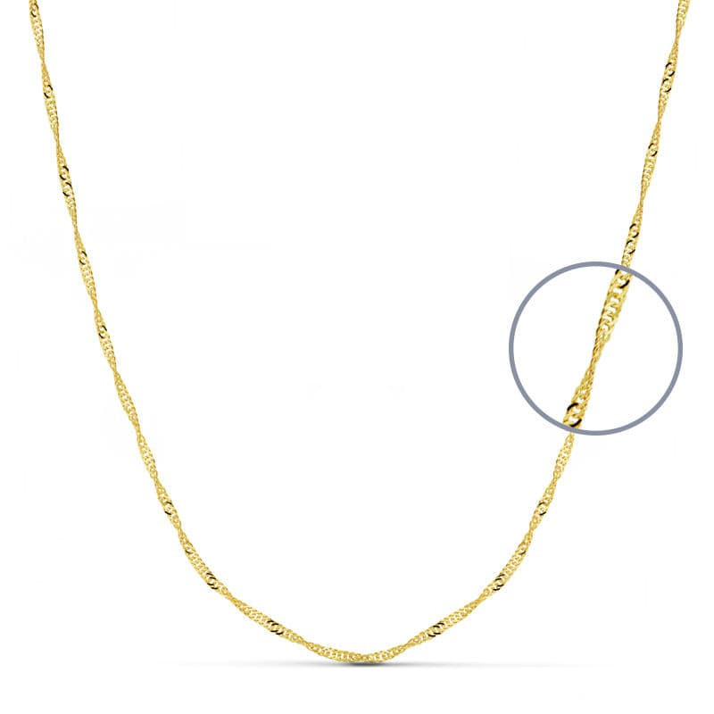 18K CADENA ORO AMARILLO  MACIZA SINGAPUR 45CM 1.5 MM