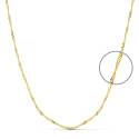 18K CADENA ORO AMARILLO MACIZA SINGAPUR 50CM 1.5 MM