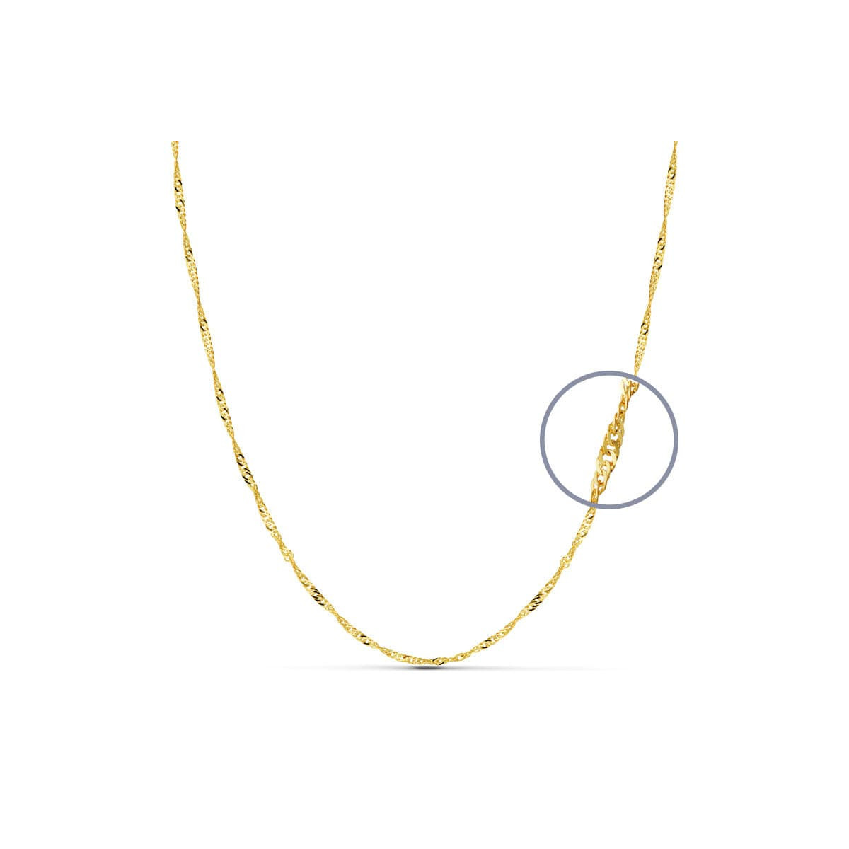 18K CADENA ORO AMARILLO MACIZA SINGAPUR 40CM 1.8 MM