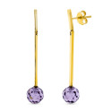 18K PENDIENTES ORO AMARILLO LARGOS BOLA 8 MM ORO AMARILLO PRESIÓN 18K PENDIENTES ORO AMARILLO LARGOS BOLA 8 MM ORO AMARILLO PRESIÓN