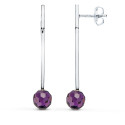 18K PENDIENTES ORO BLANCO LARGOS BOLA 8 MM PRESIÓN 18K PENDIENTES ORO BLANCO LARGOS BOLA 8 MM PRESIÓN