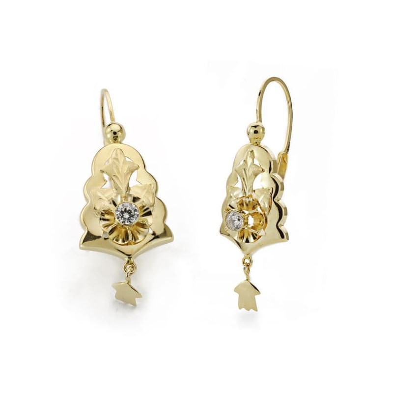 18K PENDIENTES ORO AMARILLO CUBANAS  CIGARRON 25X12 MM CIERRE GANCHO
