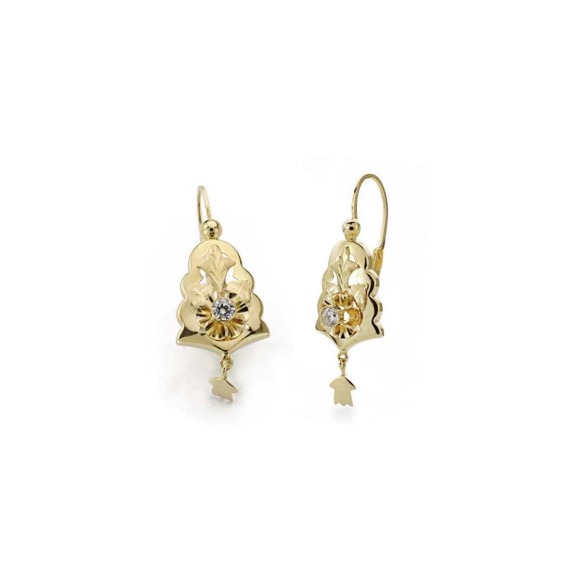 18K PENDIENTES ORO AMARILLO CUBANAS  CIGARRON 25X12 MM CIERRE GANCHO