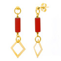 18K PENDIENTES ORO AMARILLO CORALINA ROMBO PRESION 18K PENDIENTES ORO AMARILLO CORALINA ROMBO PRESION