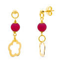 18K PENDIENTES ORO AMARILLO CORALINA 6 MM FLOR PRESION 18K PENDIENTES ORO AMARILLO CORALINA 6 MM FLOR PRESION