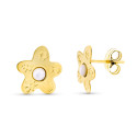 18K PENDIENTES ORO AMARILLO MADREPERLA FLOR 12X11 MM CIERRE PRESIÓN 18K PENDIENTES ORO AMARILLO MADREPERLA FLOR 12X11 MM CIERRE PRESIÓN