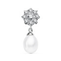 18K COLGANTE ORO BLANCO CUAJO Y PERLA 23X10 MM 18K COLGANTE ORO BLANCO CUAJO Y PERLA 23X10 MM