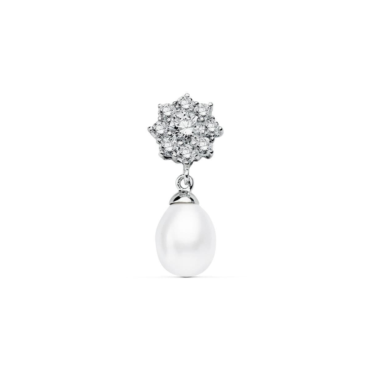 18K COLGANTE ORO BLANCO CUAJO Y PERLA 23X10 MM