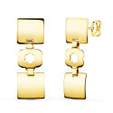 18K PENDIENTES ORO AMARILLO TRES CUERPOS CUADRADOS Y FLOR 32X10 MM PRESION 18K PENDIENTES ORO AMARILLO TRES CUERPOS CUADRADOS Y FLOR 32X10 MM PRESION