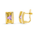18K PENDIENTES ORO AMARILLO PIEDRA AMATISTA 10X7 MM CIERRE CATALÁN 18K PENDIENTES ORO AMARILLO PIEDRA AMATISTA 10X7 MM CIERRE CATALÁN
