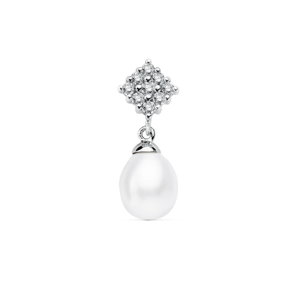 18K COLGANTE ORO BLANCO CUAJO Y PERLA 22X8 MM