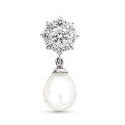 18K COLGANTE ORO BLANCO CON PERLA Y CIRCONITAS 18K COLGANTE ORO BLANCO CON PERLA Y CIRCONITAS