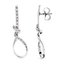 18K PENDIENTES ORO BLANCO LARGOS NUDO CIRCONITA 41X12 MM PRESIÓN 18K PENDIENTES ORO BLANCO LARGOS NUDO CIRCONITA 41X12 MM PRESIÓN